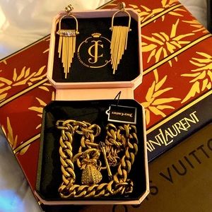 Juicy Couture Gold Necklace and Earrings